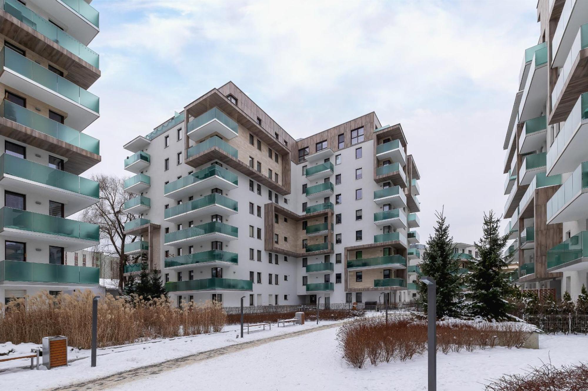 Subtle Grey With Furnished Balcony And Parking In By Renters Apartment Krakow