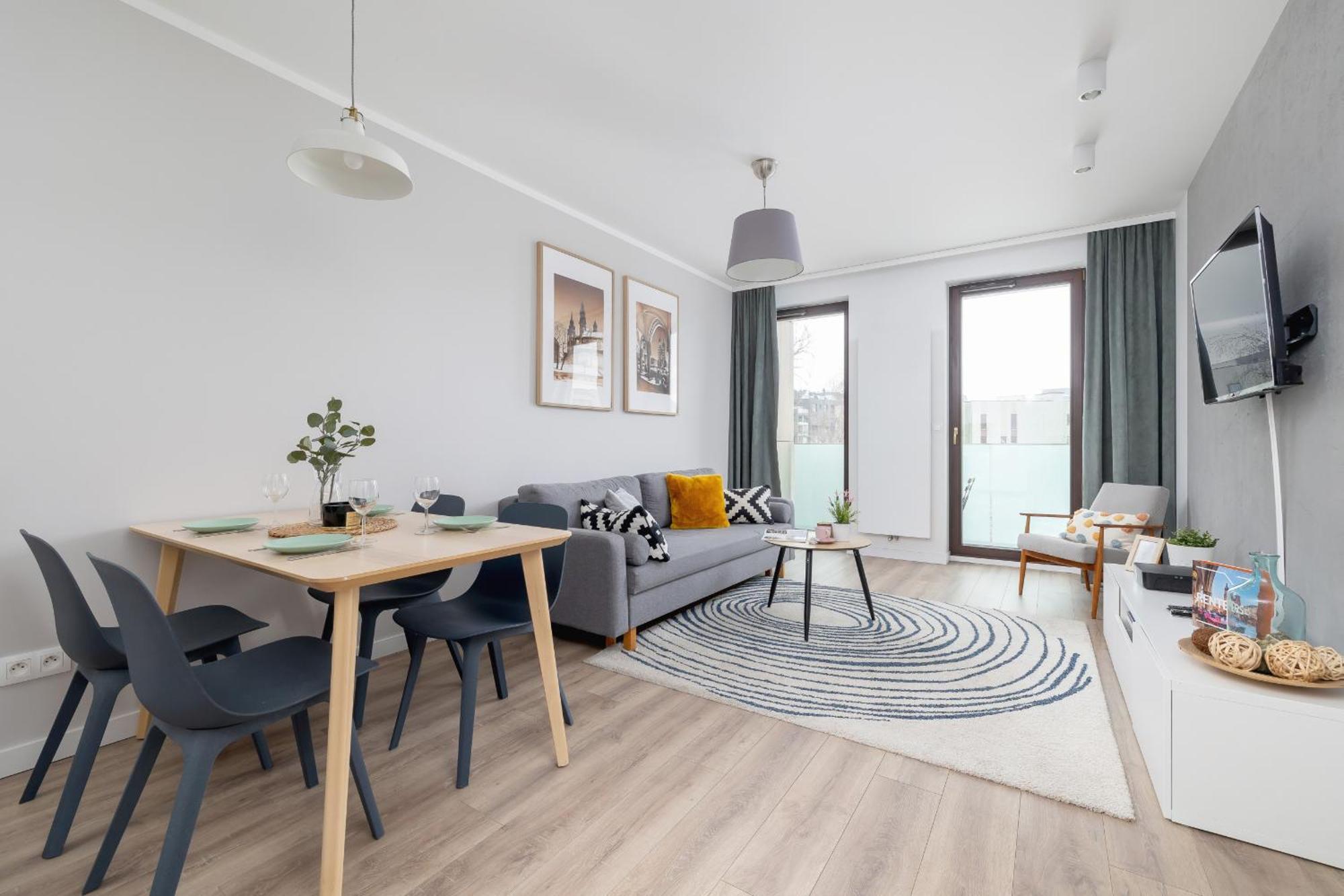 Subtle Grey With Furnished Balcony And Parking In By Renters