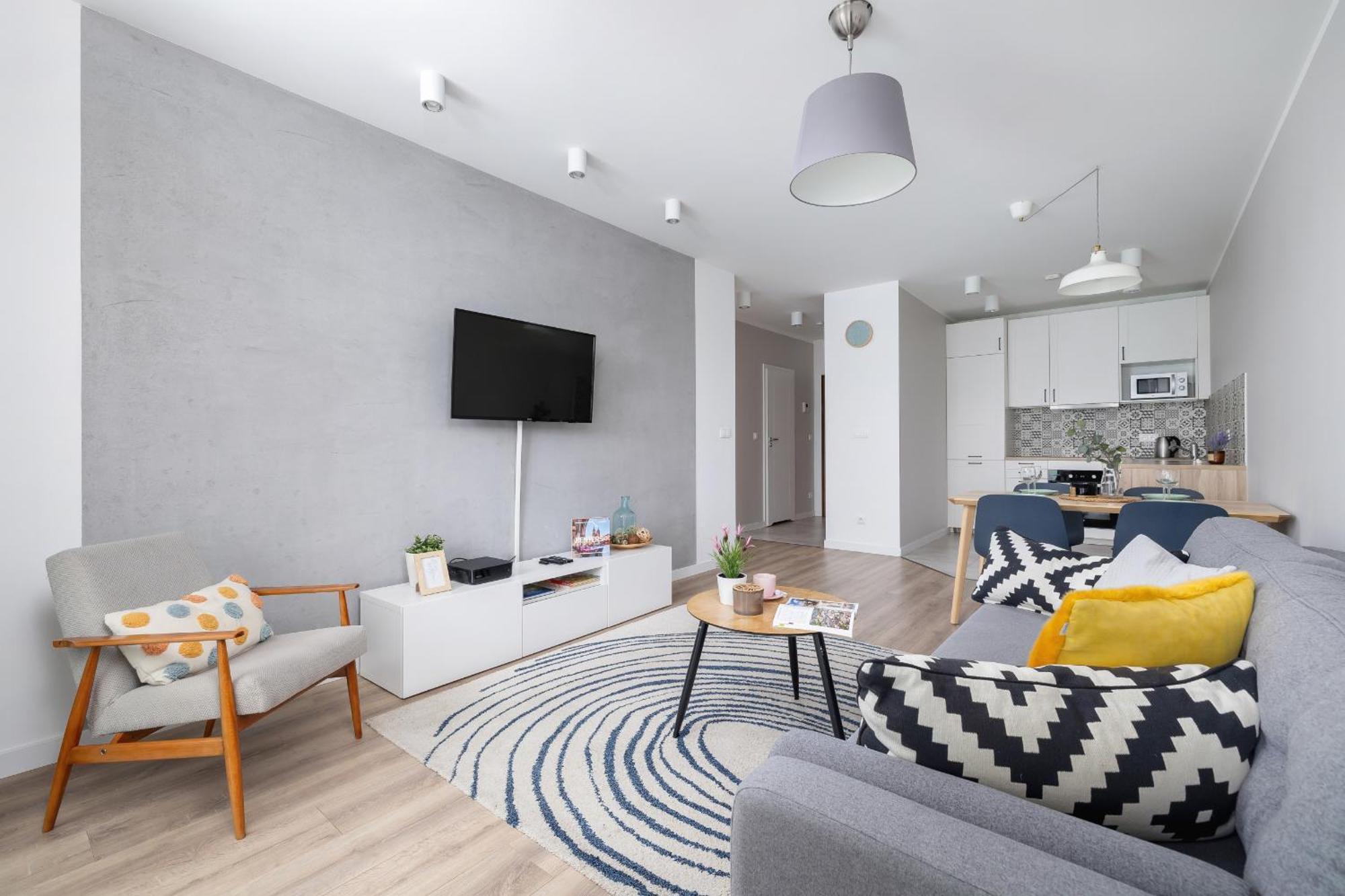 Subtle Grey With Furnished Balcony And Parking In By Renters * Kraków